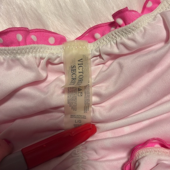 Victoria's Secret Pink and Yellow polka dot Bikini set with Ruched Design M/L - Picture 8 of 12